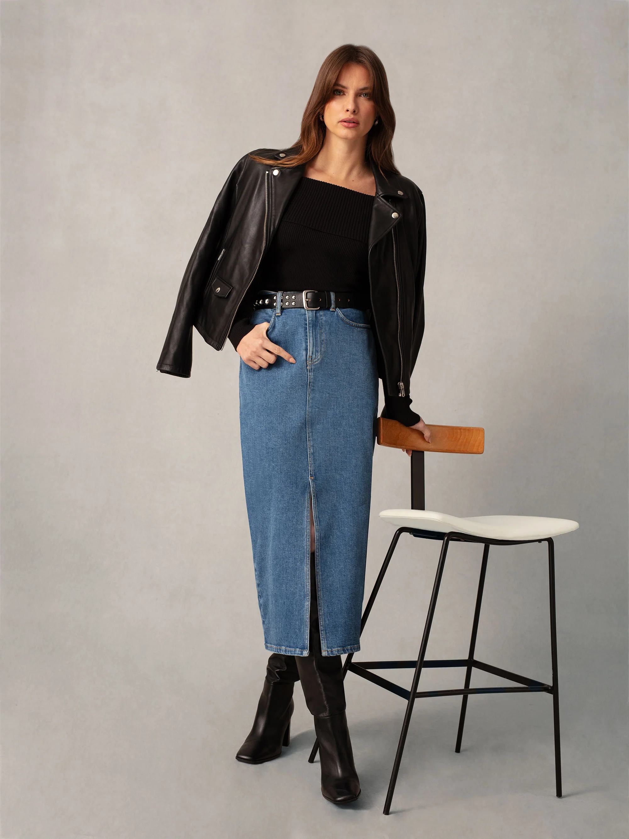 Black Knit Bardot Top