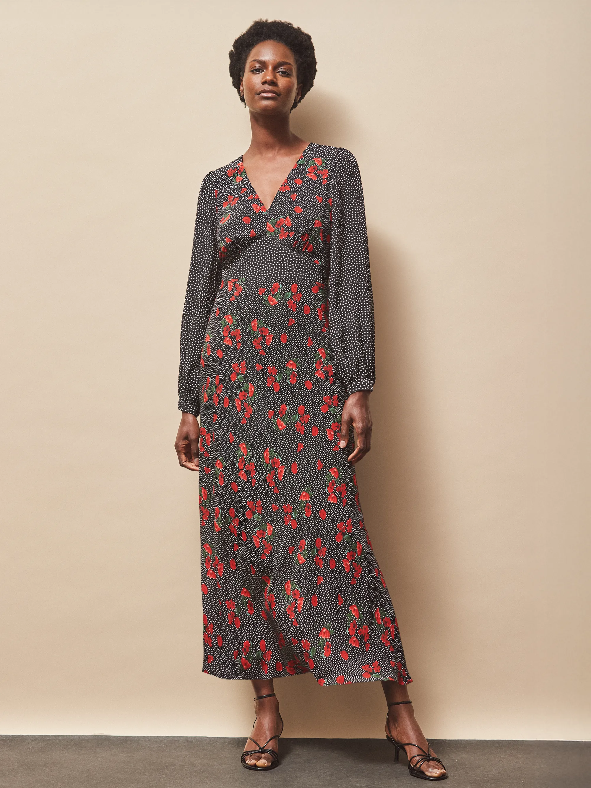 Red Floral And Spot Mix And Match Dress